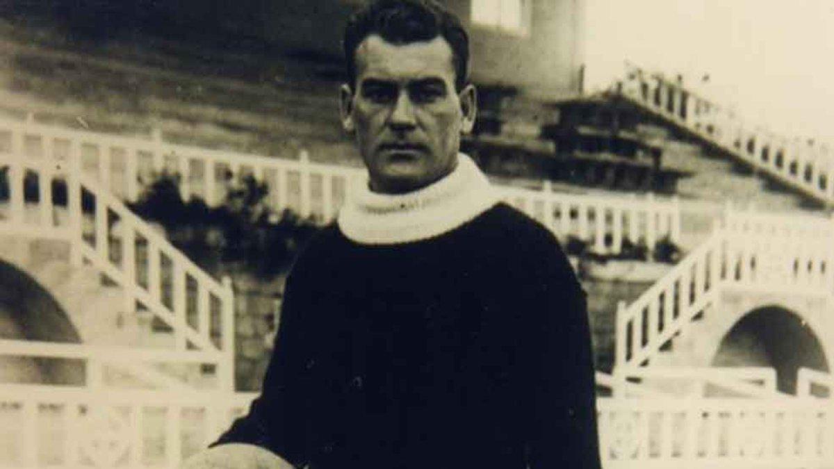 Ferenc Plattkó, en su etapa como guardameta del FC Barcelona