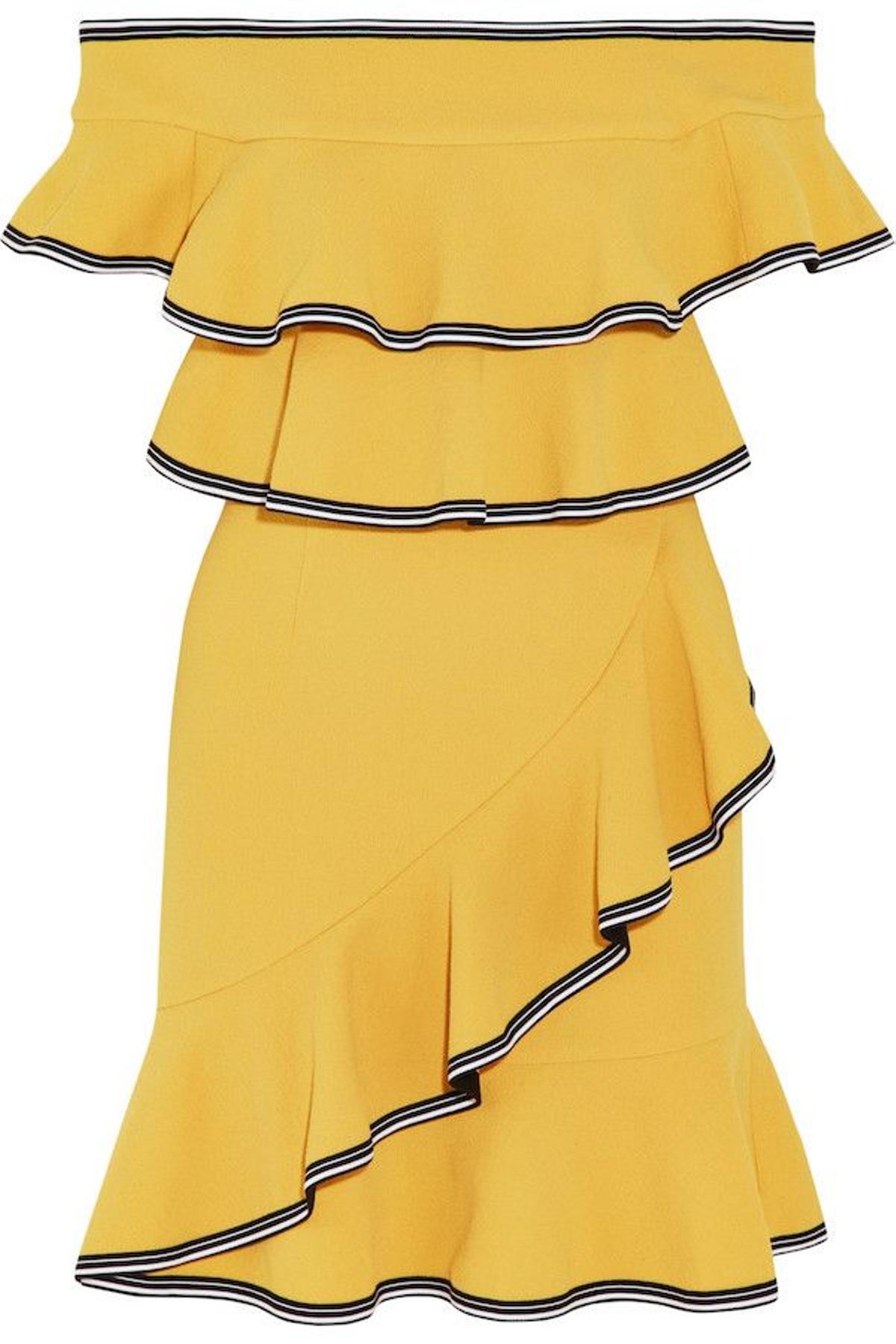 Vestido amarillo con volantes de Rebecca Vallance