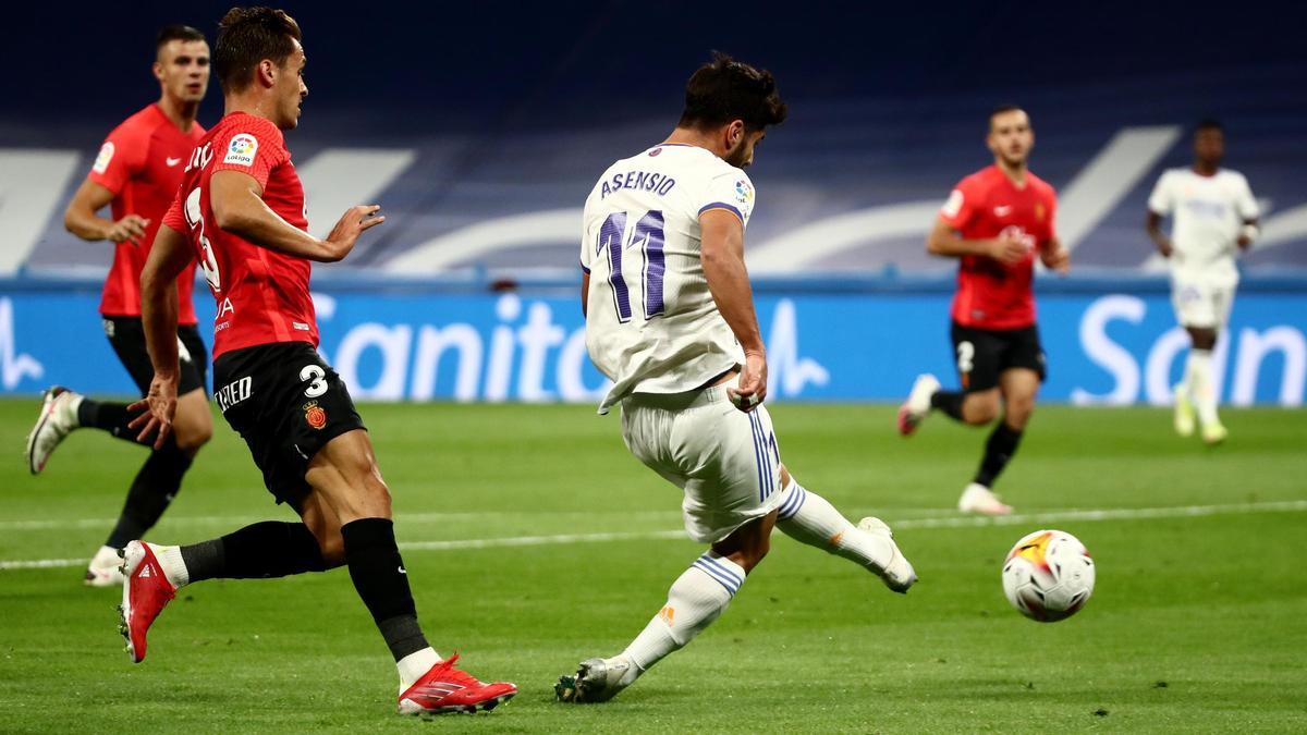 Marco Asensio anota tres goles ante el Mallorca.