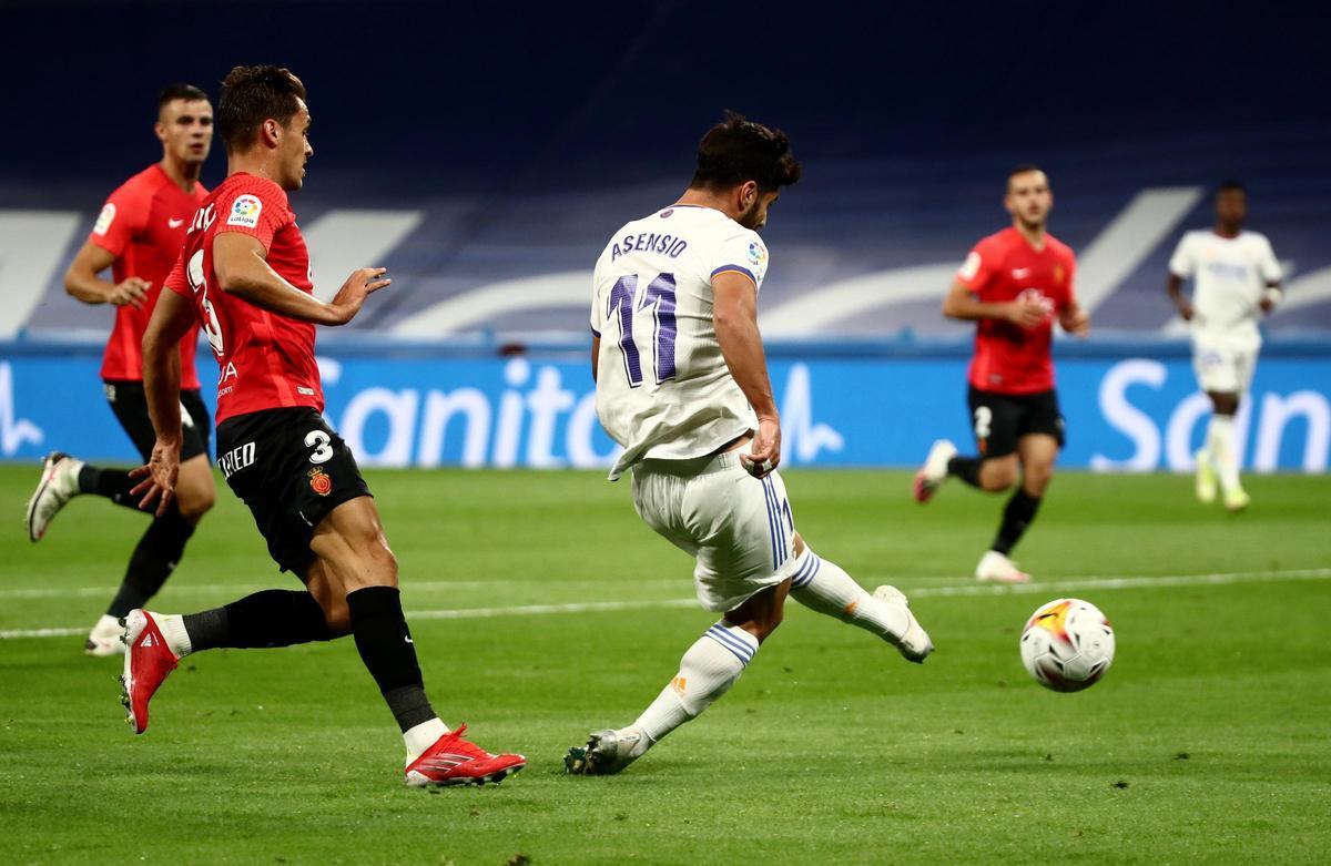 Marco Asensio anota tres goles ante el Mallorca.