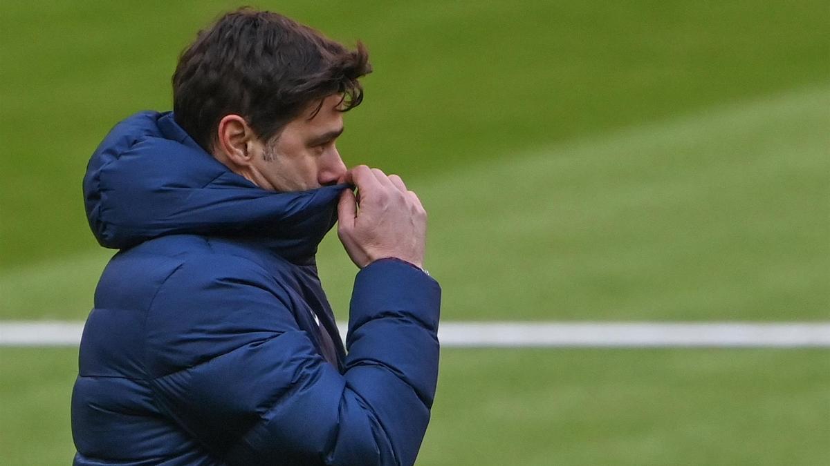 Pochettino durante el entrenamiento