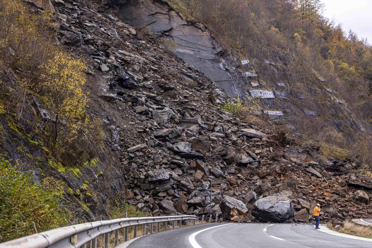 El estado del argayo del Huerna, en noviembre de 2024.