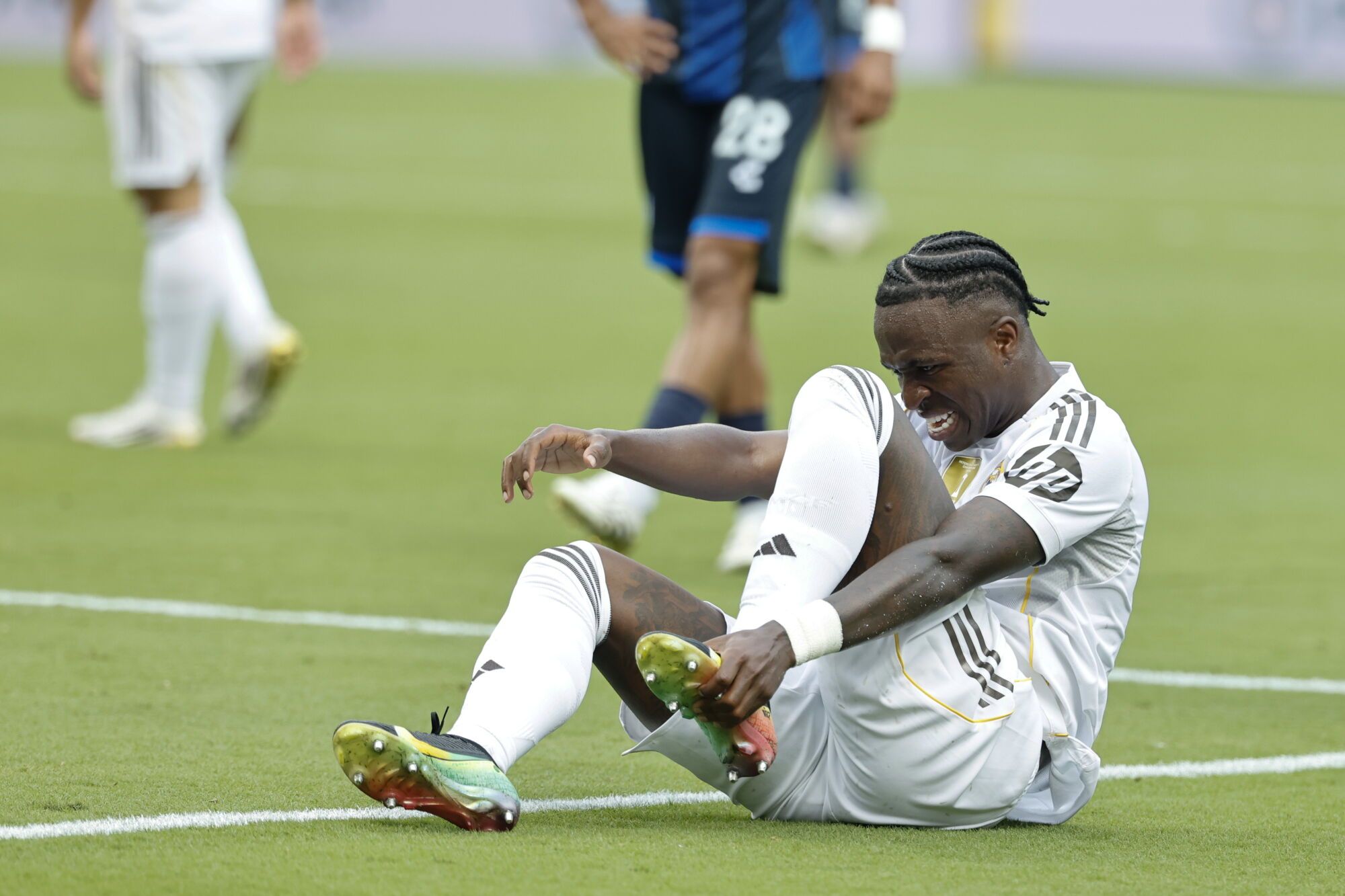 CHARLOTTE (United States), 22/06/2025.- Vinicius Junior of Real Madrid reacts during the FIFA Club World Cup 2025 match between Real Madrid and Pachuca in Charlotte, North Carolina, USA, 22 June 2025. (Mundial de Fútbol) EFE/EPA/ERIK S. LESSER