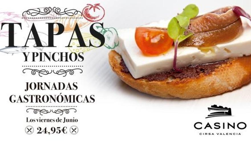 Homenaje gastronómico de tapas y pinchos, cada viernes de junio en Casino Cirsa Valencia