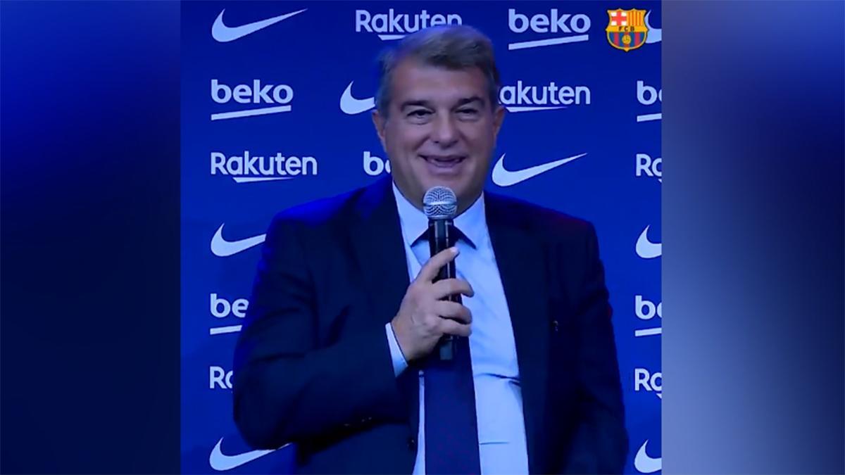 Joan Laporta: "Hoy es un gran día; Ansu es el presente y el futuro"