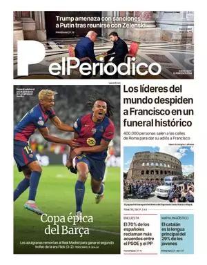 La portada de EL PERIÓDICO del 27 de abril de 2025