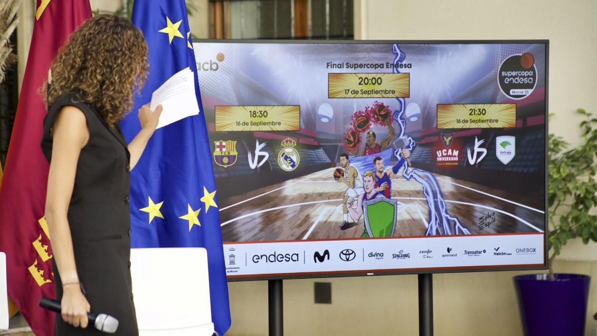 Imagen del sorteo de la Supercopa Endesa 2023