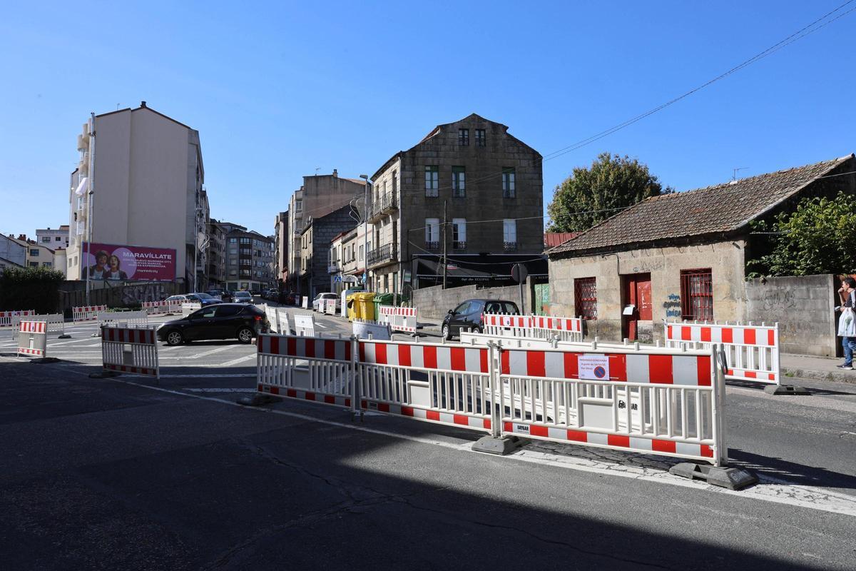 Zona de la calle San Roque en la que se están realizando ya los trabajos de humanización.