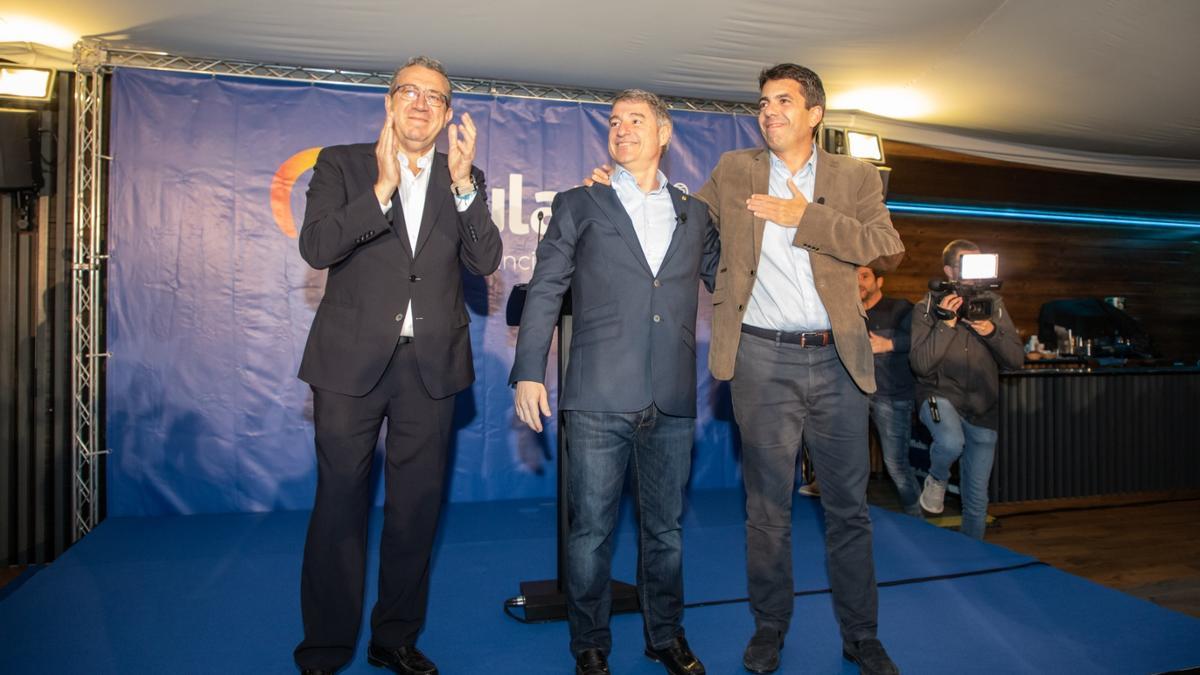 Pérez, Vegara y Mazón, en la presentación oficial del candidato popular a la Alcaldía