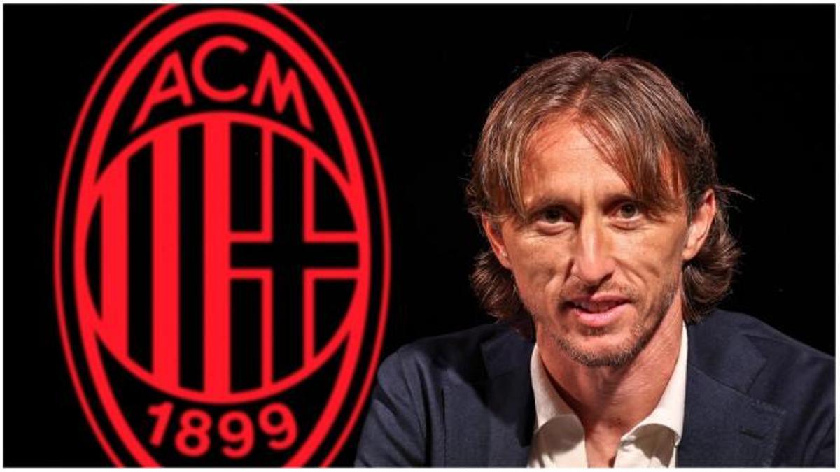 Luka MOdric en su presentación con el AC Milan