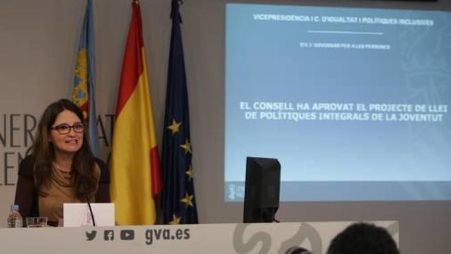 Mónica Oltra, tras el pleno del Consell de ayer.