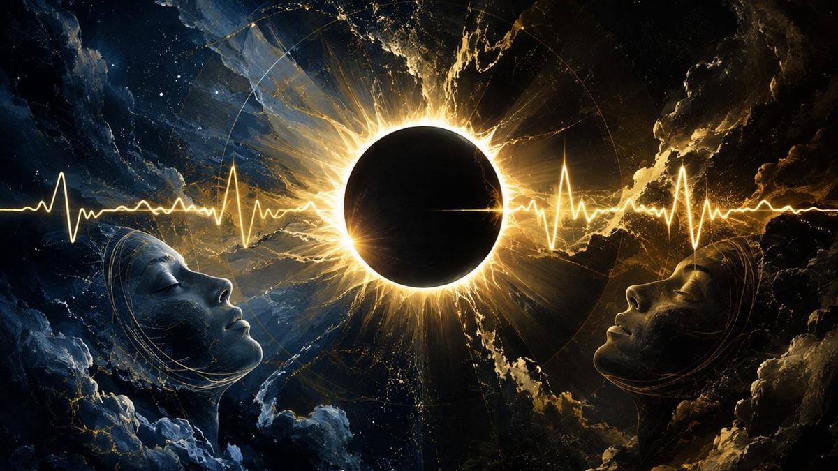 Pulso vital entre la luz y la oscuridad del eclipse total de sol
