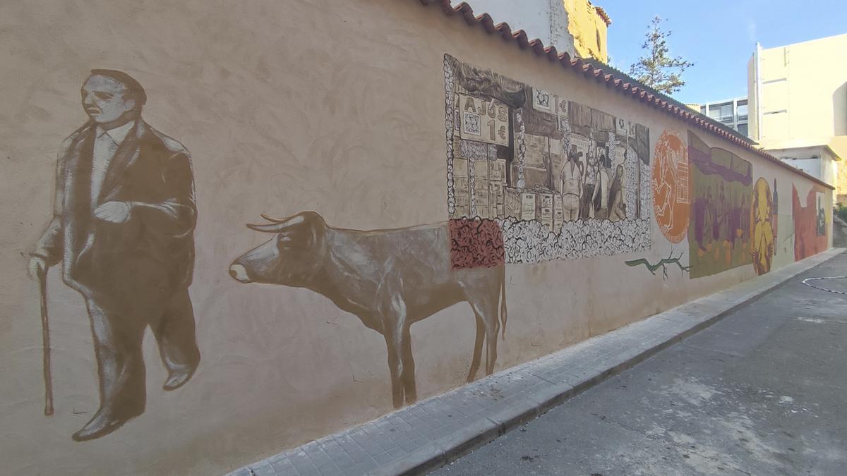 Parte del mural concluido.