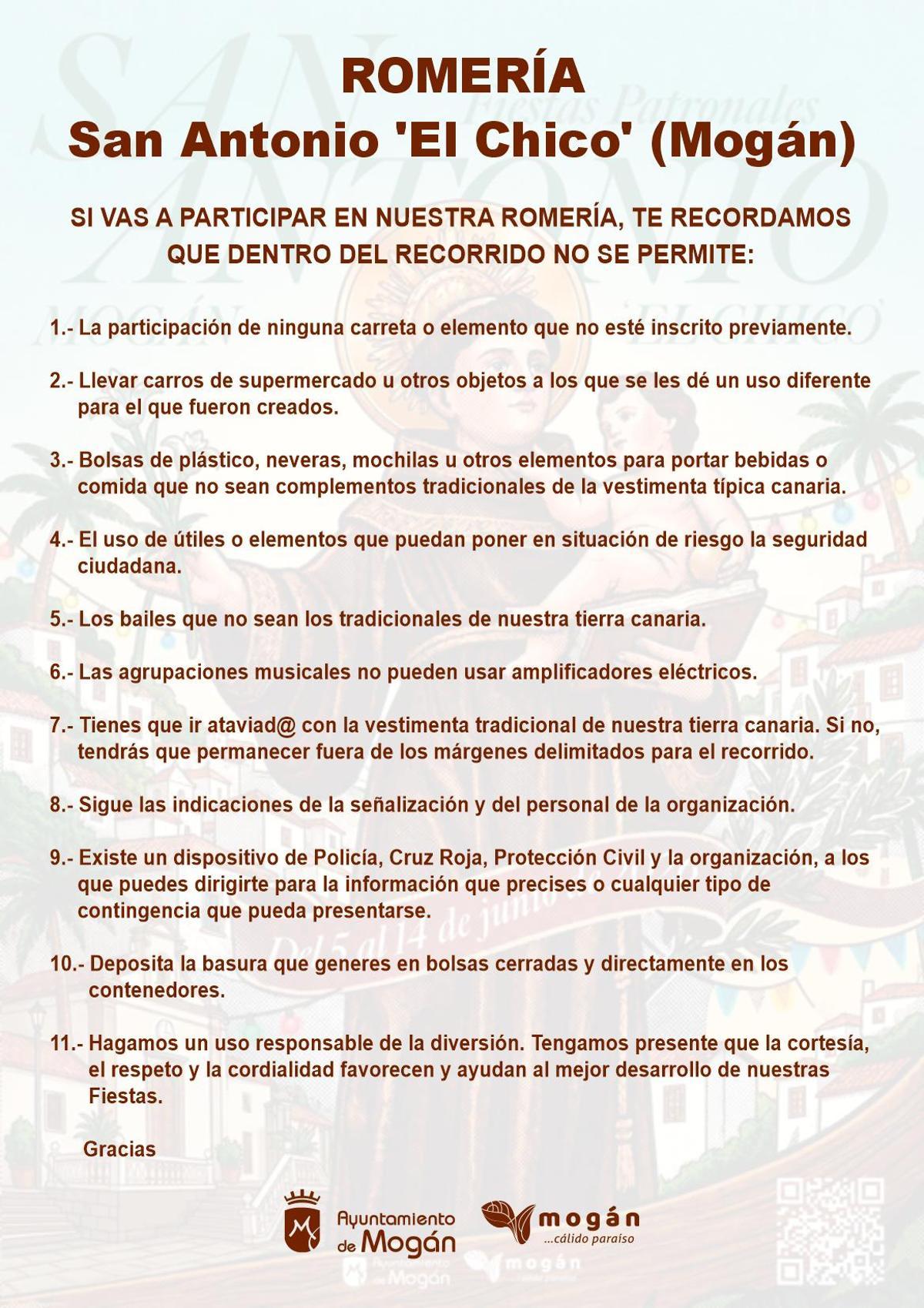 Recomendaciones para la romería 2026.