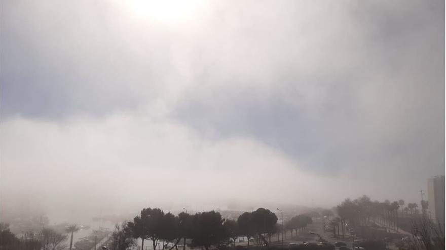 Wo ist das Meer hin? Palma de Mallorca verschwindet kurzzeitig im dichten Nebel