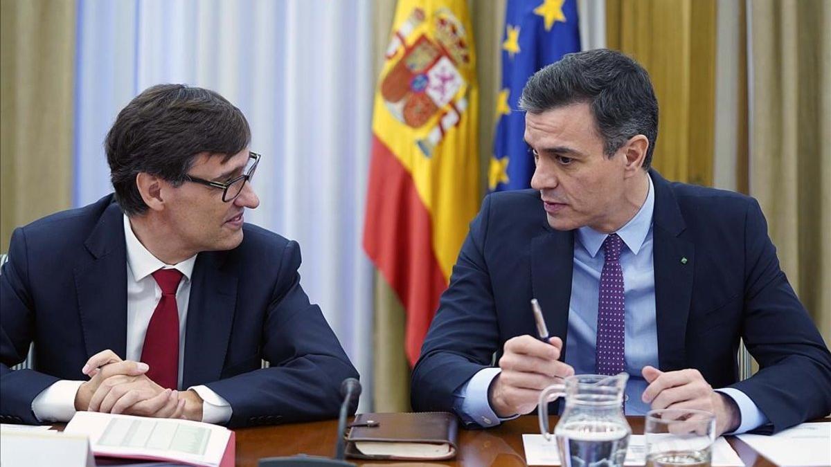Pedro Sánchez y Salvador Illa, reunidos en la comisión de seguimiento del coronavirus