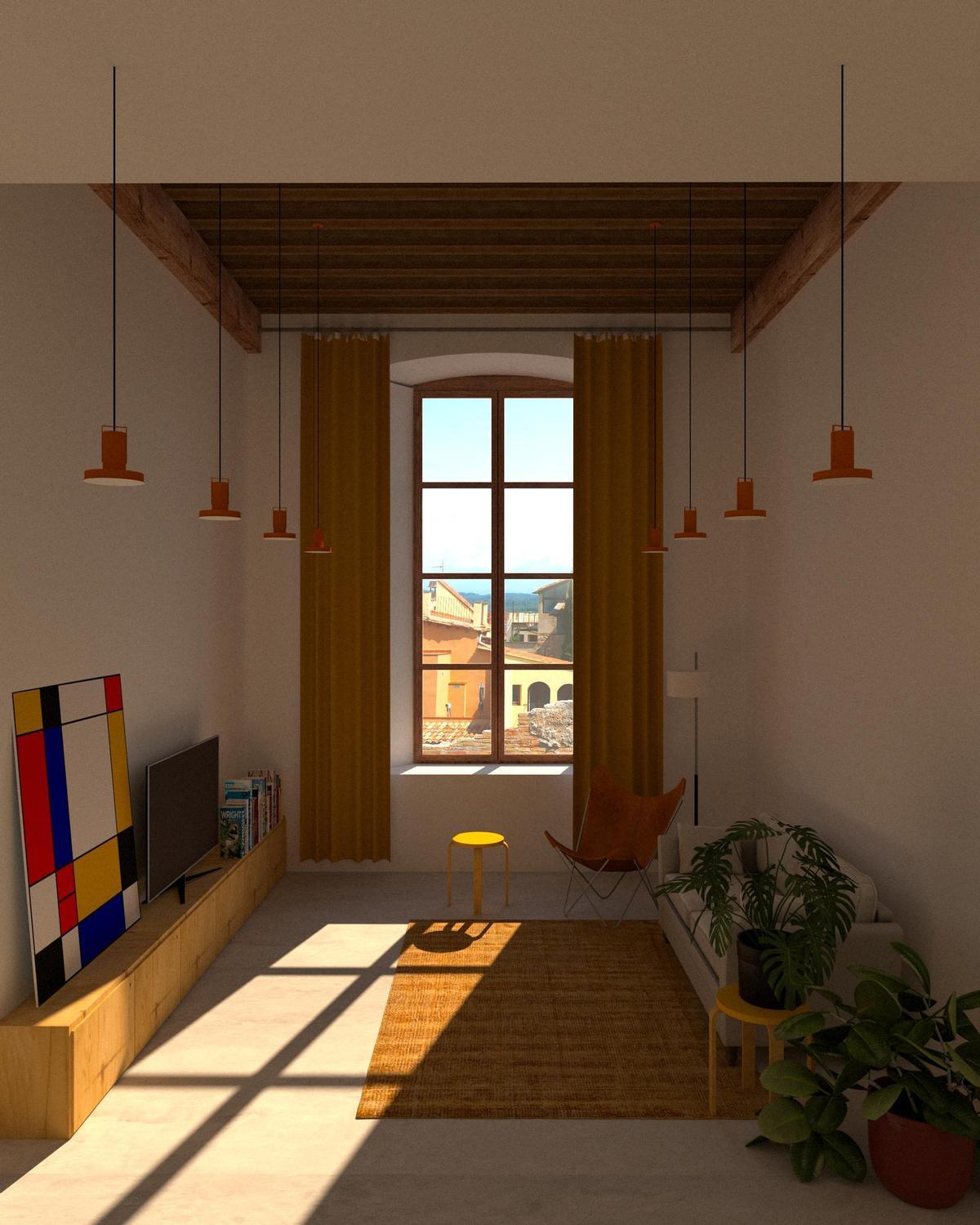 Un render de l’interior dels allotjaments.