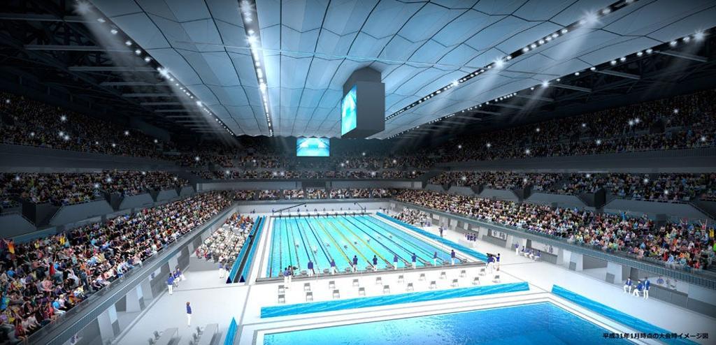 Tokyo Aquatics Centre (piscina principal, North, Games Time) / enero 2019.