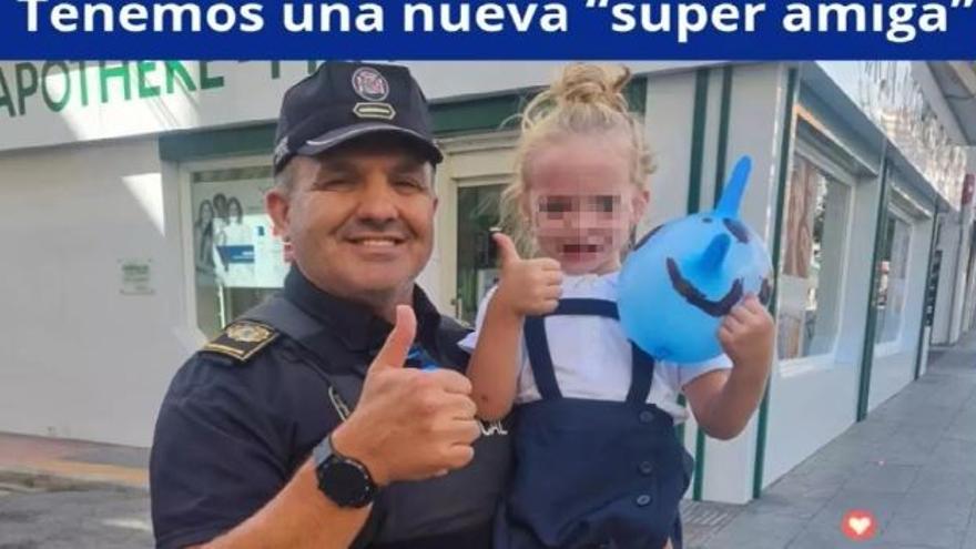 Un policía local de Benidorm salva a una niña atragantada con una gominola