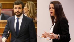 Pablo Casado (PP) e Inés Arrimadas (Ciudadanos). 