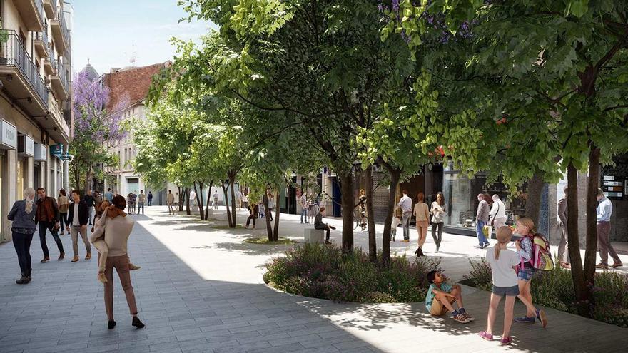 Recreació del projecte de reurbanització al carrer d’Àngel Guimerà de Manresa