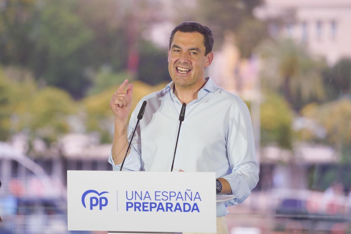 Juanma Moreno, durante un acto del PP andaluz Juanma Moreno, durante un acto del PP andaluz