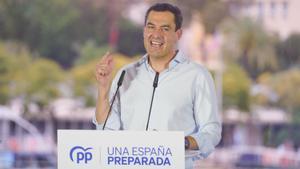 Juanma Moreno, durante un acto del PP andaluz.