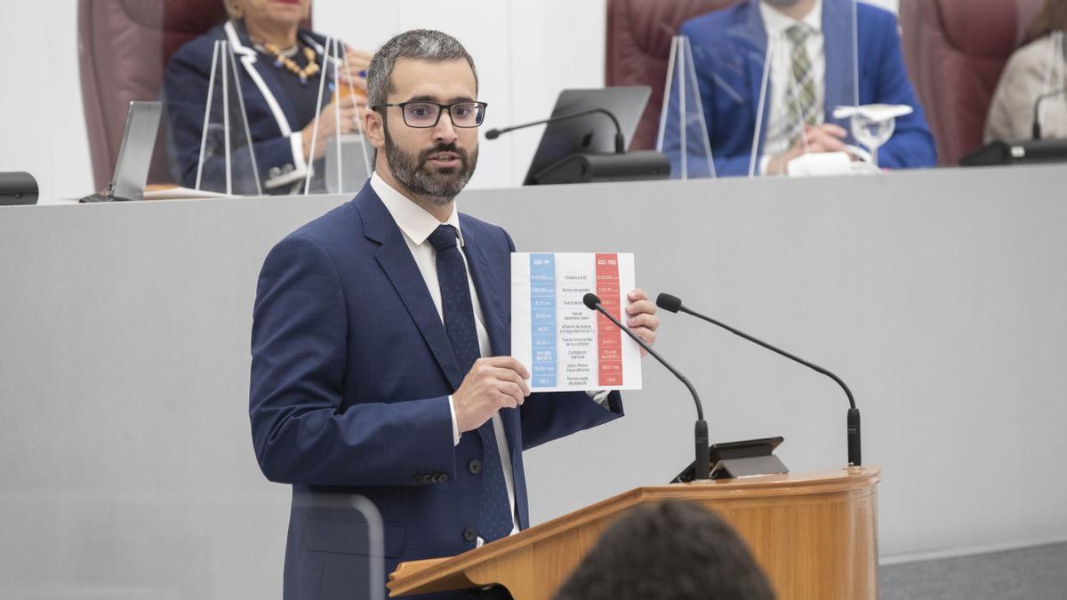 Francisco Lucas, esta mañana en la Asamblea.