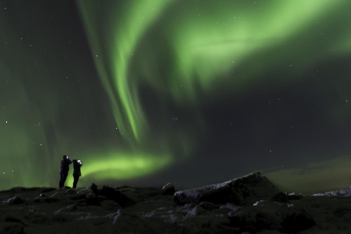 Aurora boreal en Islandia.