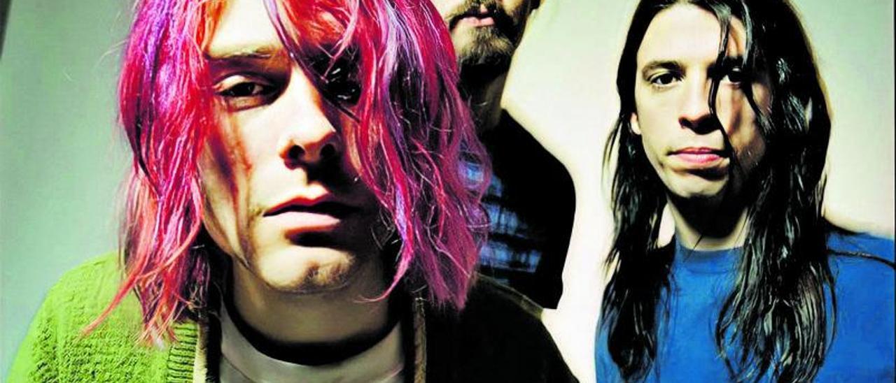 Kurt Cobain, Krist Novoselic y Dave Grohl, integrantes del grupo Nirvana.