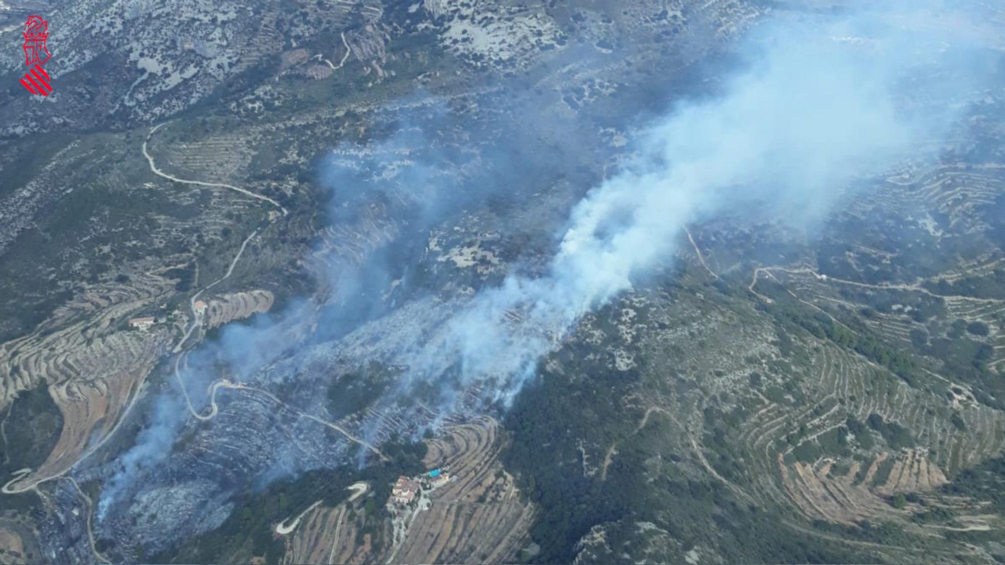 Imágenes aéreas de la zona afectada por el incendio