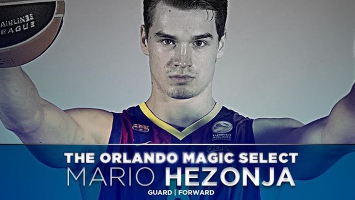 La foto de bienvenida de la web de los Magic a Mario Hezonja, que no viajó al sorteo del 'draft'.