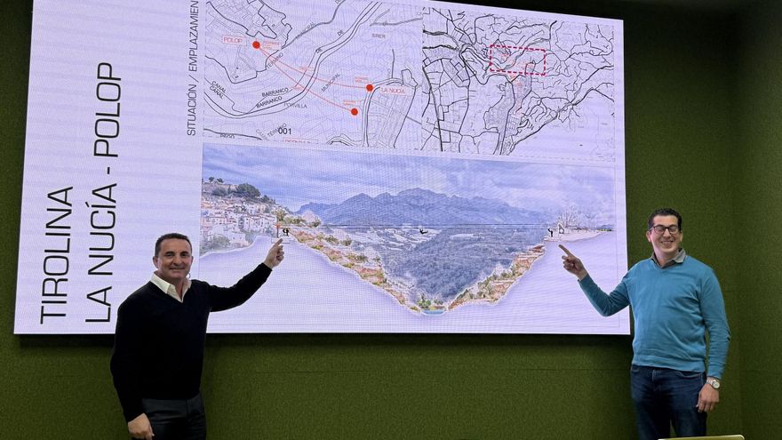 El proyecto de &quot;altura&quot; por el que se han unido La Nucia y Polop: una tirolina de 1,5 kilómetros