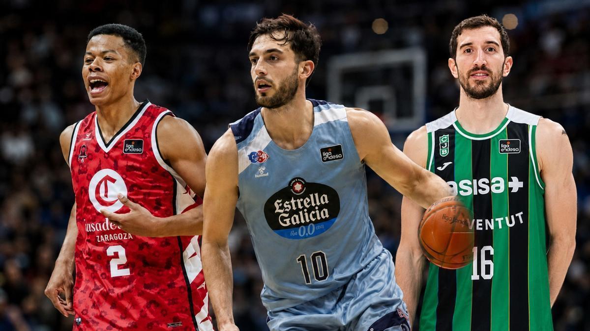 Montaje con tres imágenes de los bases del Casademont