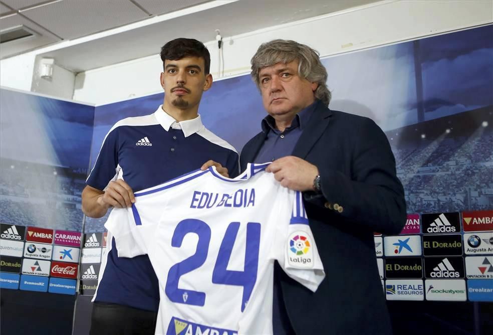 Presentación de Edu Bedia, segundo refuerzo del Real Zaragoza