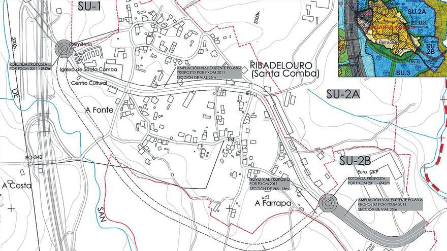 Tui traslada a la Diputación el proyecto para construir una rotonda en Ribadelouro