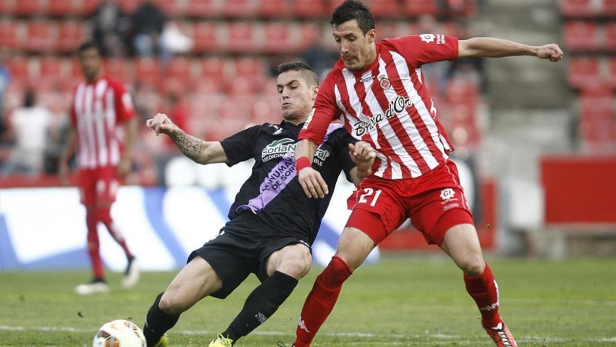 Fran Sandaza, en un partido con el Girona