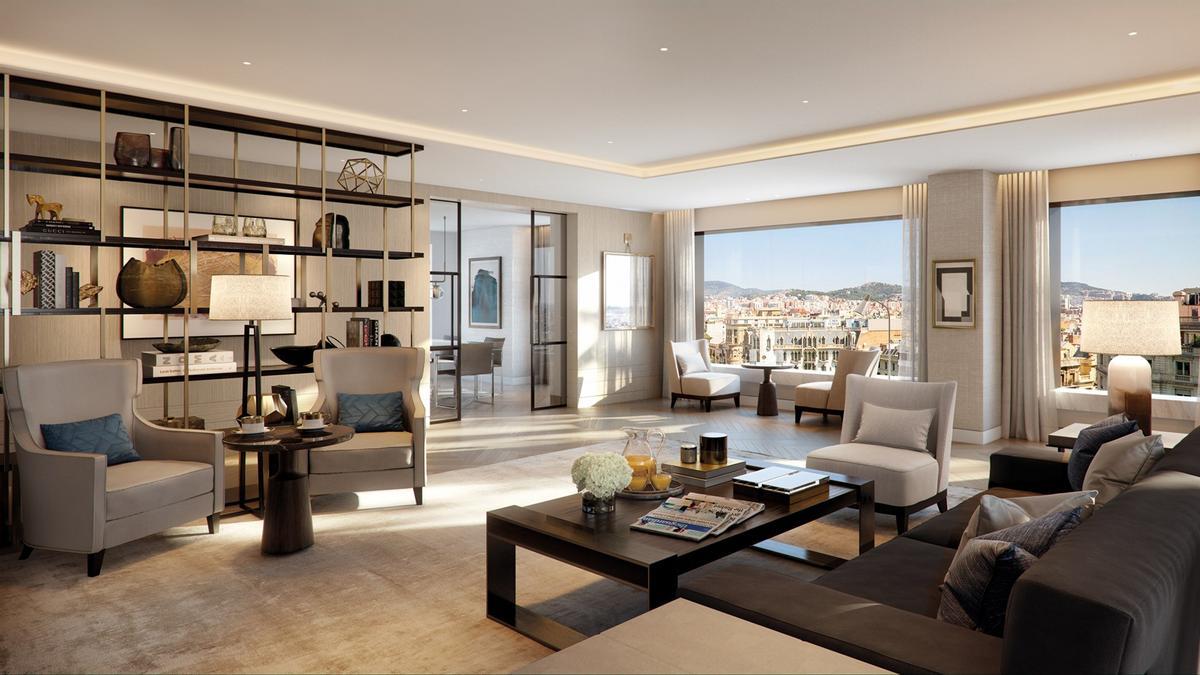 Una de las 34 vivienda del Mandarin Oriental Residences de Barcelona.