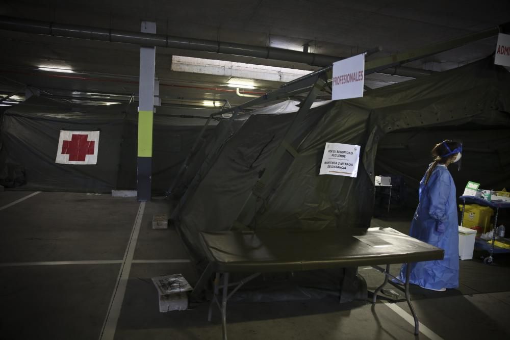 Test en el hospital de campaña del HUCA