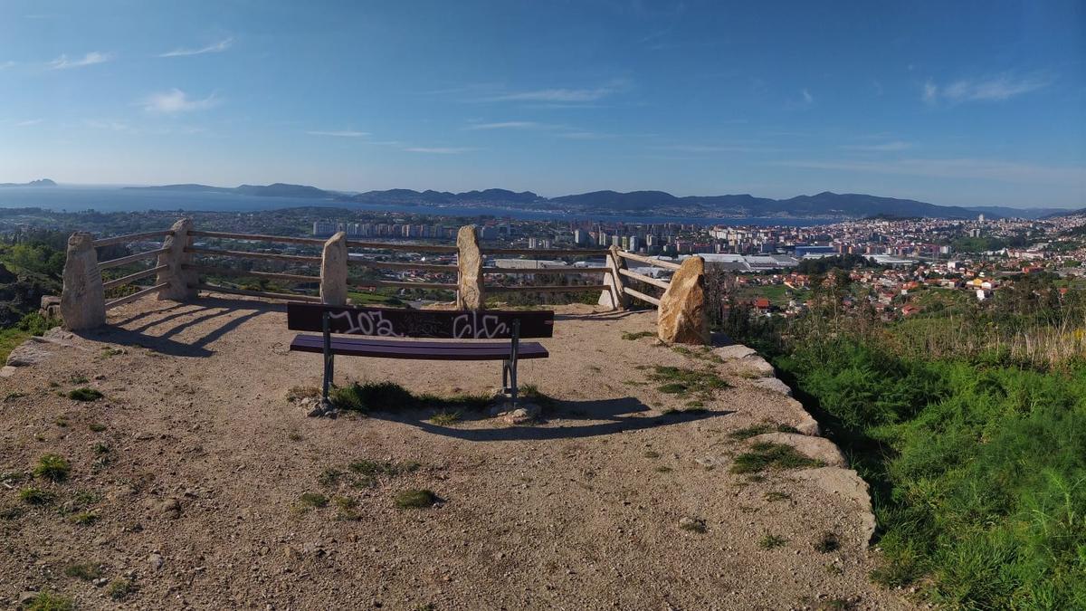 El espectacular mirador del Maruxento en Vigo.