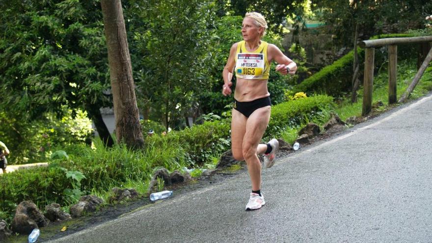 Teresa Ruzafa en pleno esfuerzo durante una carrera