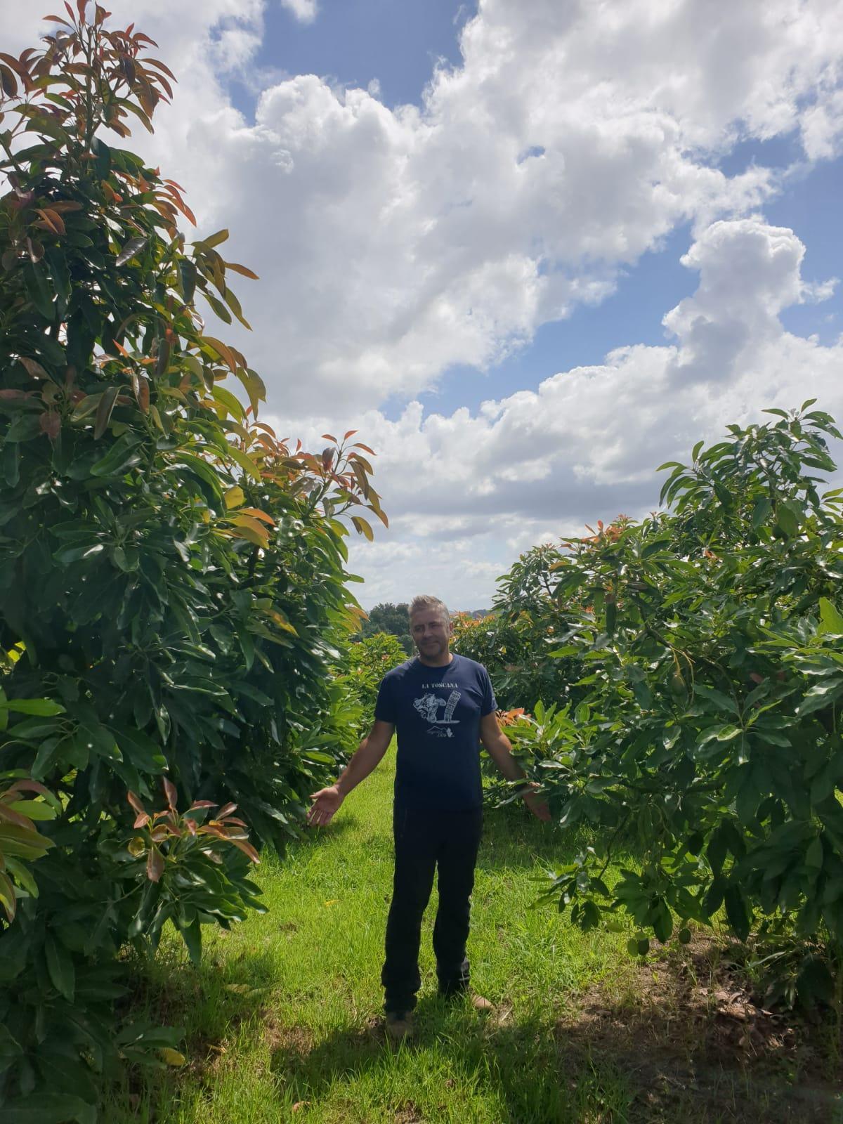 Roberto Piñeiro Villanueva, en su finca familiar de Vilanova.