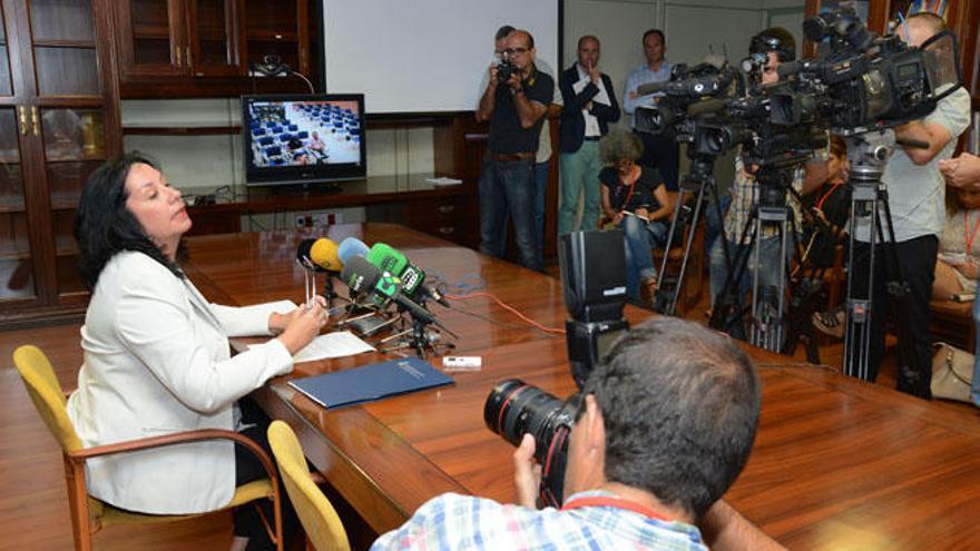 La consejera Soledad Monzón, ayer en la presentación del nuevo curso escolar.