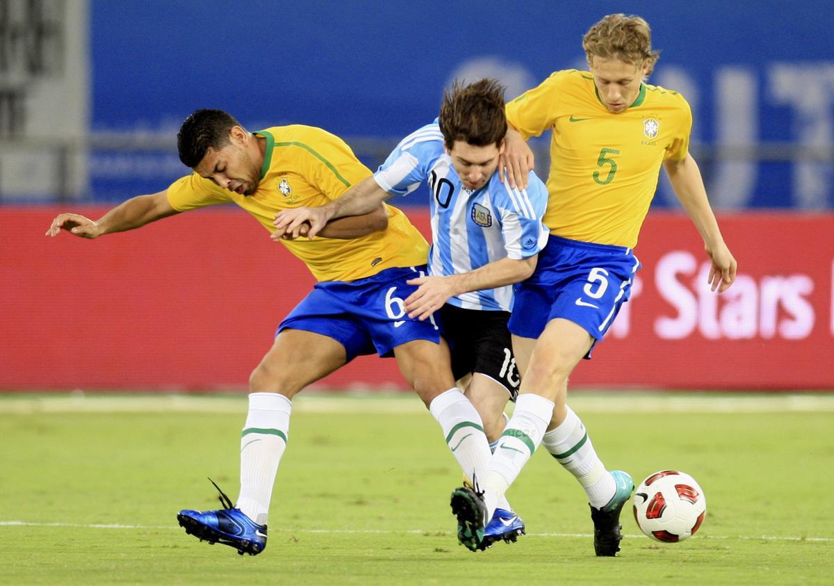 Imagen del Brasil-Argentina que se jugó en Doha el 17 de noviembre de 2010. 
