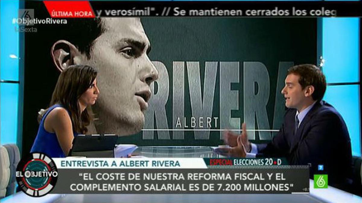 Albert Rivera con Ana Pastor, en 'El objetivo'.