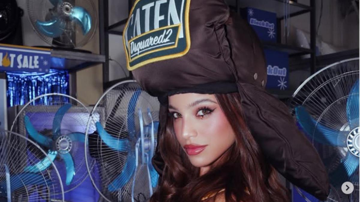 Emilia Mernes con el polémico gorro de Dsquared2