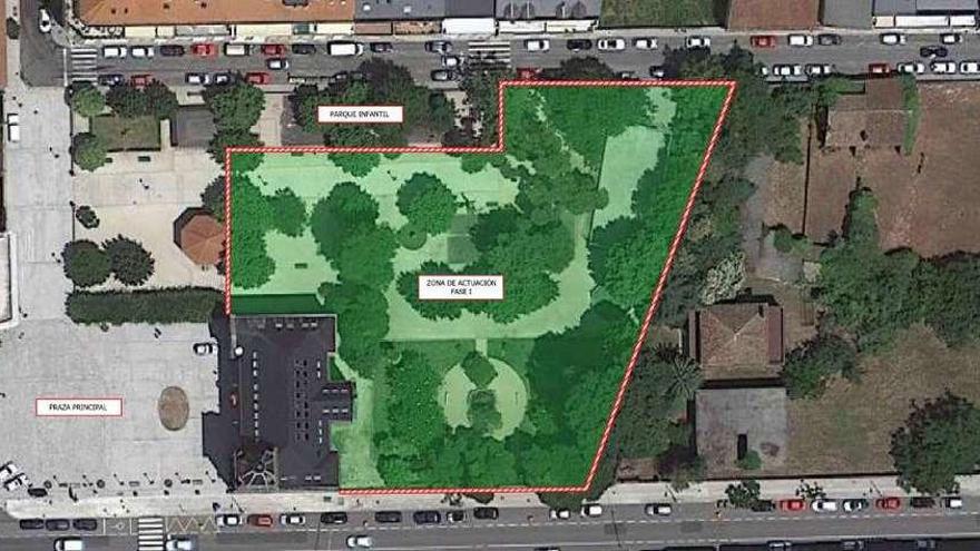 Plano facilitado por Copcisa al Concello para detallar la zona sobre la que se actuará desde el lunes.