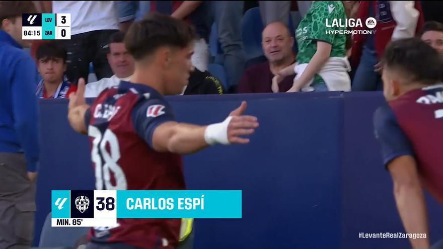 El 4-0 del Levante en el Levante 5-2 Zaragoza de la jornada 36 de LaLiga Hypermotion