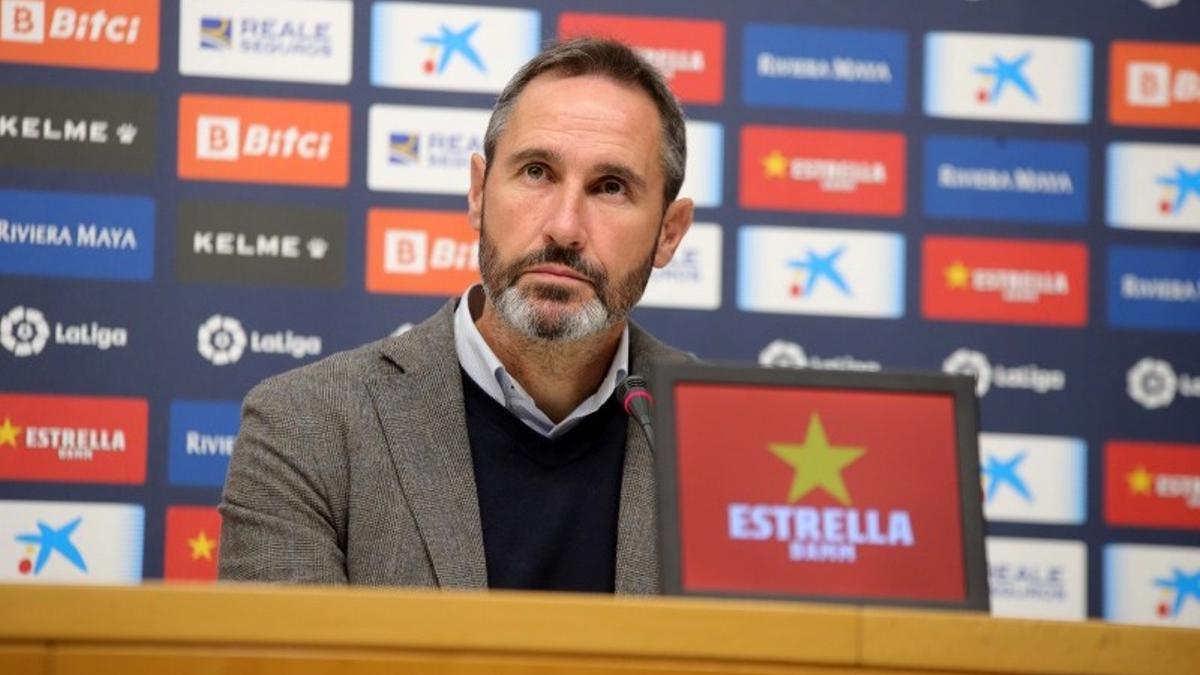 Vicente Moreno, durante la rueda de prensa