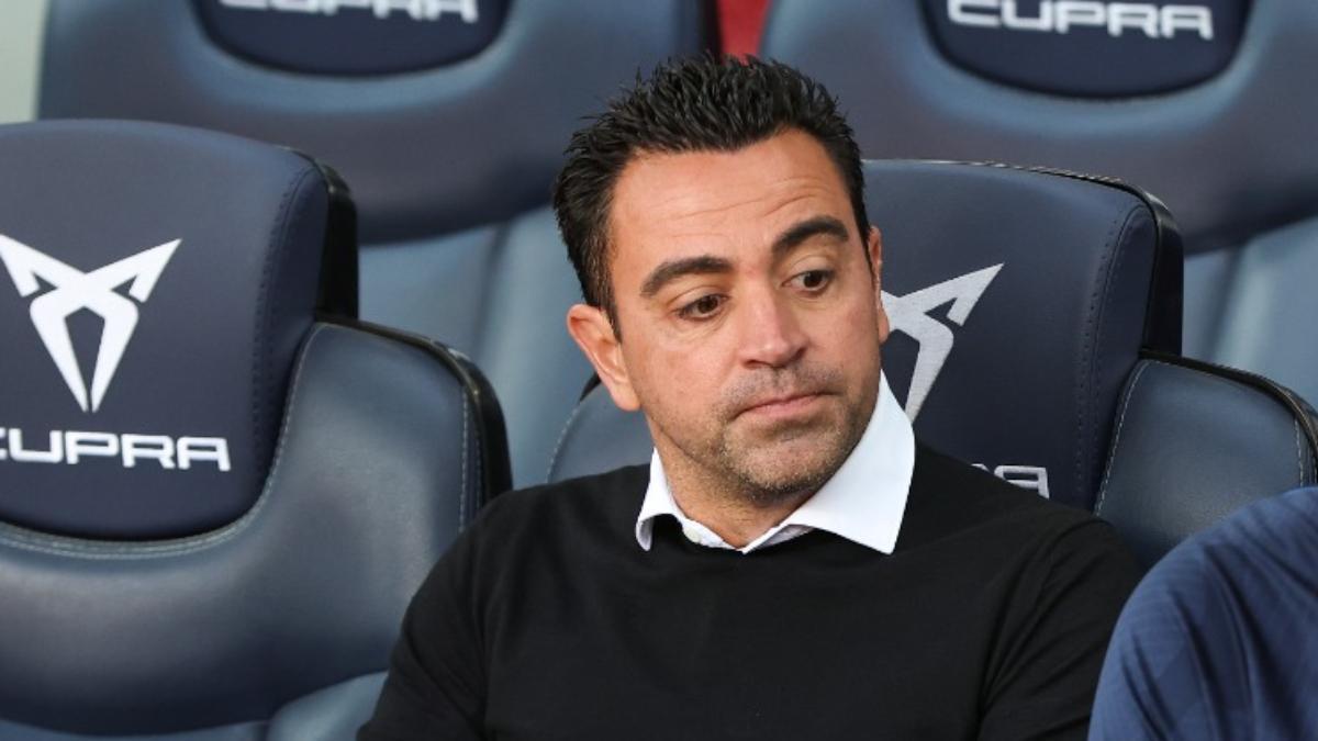 Xavi en el partido ante el Mallorca